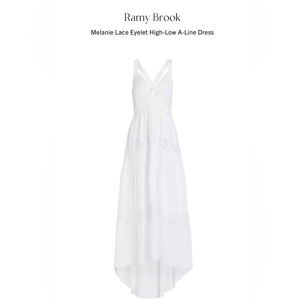 Ramy Brook Melanie Lace Eyelet High-Low A-Line Dress